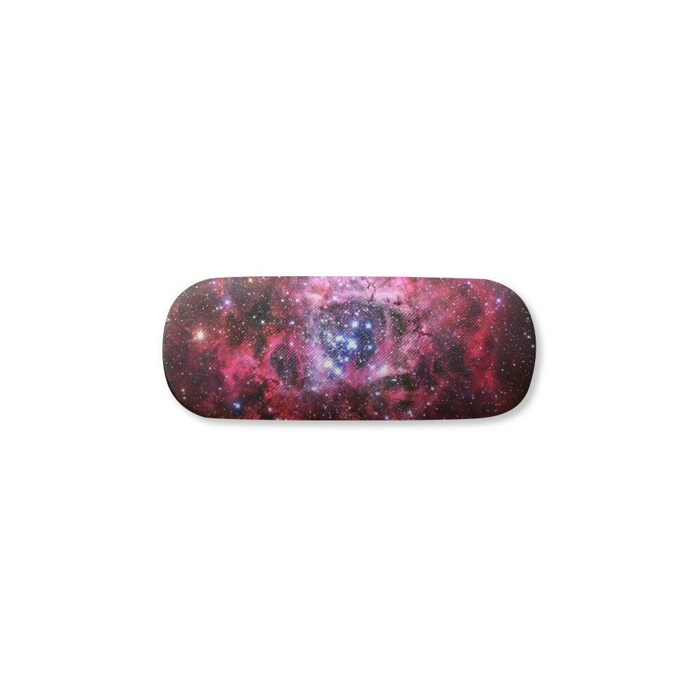 Diythinker Red Rose Monoceros Rosette Nebula Pattern Glasses Case Eyeglasses Hard Shell Storage Spectacle Box