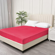 (Double: 120 x 200 cm, Pink) Xtra Deep 30CM Elastic Fitted Sheets Hotel Quality Pure Cotton Fitted Bed Sheet