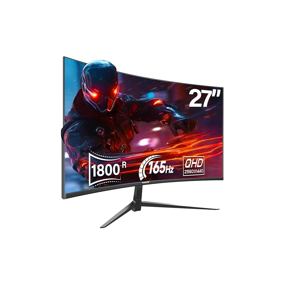 Monitors Gawfolk 2K 165Hz Curved Monitor, 27 Inch Qhd 2560X1440p 144Hz Gaming Monitor With Amd Freesync, Flicker-Free, 2X Hdmi 2.0