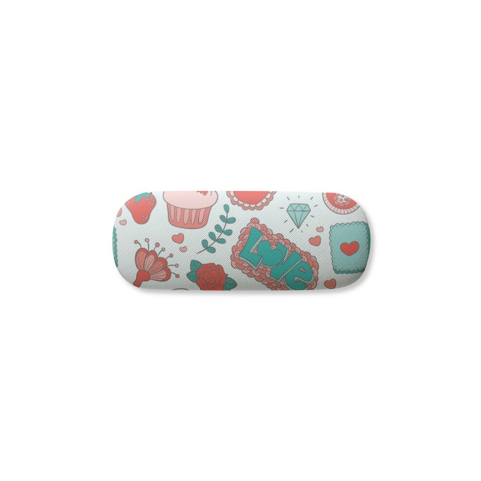 Diythinker Valentine's Day Love Strawberry Heart Glasses Case Eyeglasses Hard Shell Storage Spectacle Box