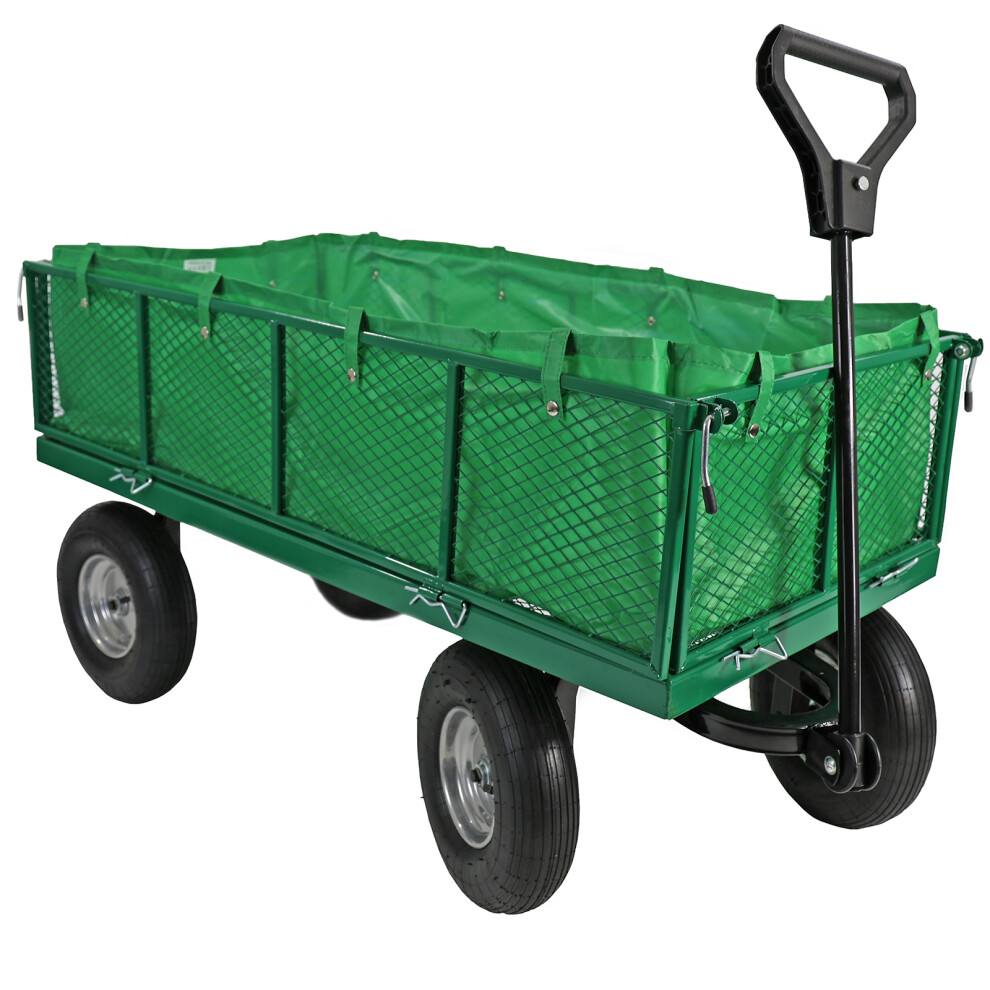 Heavy Duty Garden Cart Hand Truck Wagon 500kgs Folding Sides