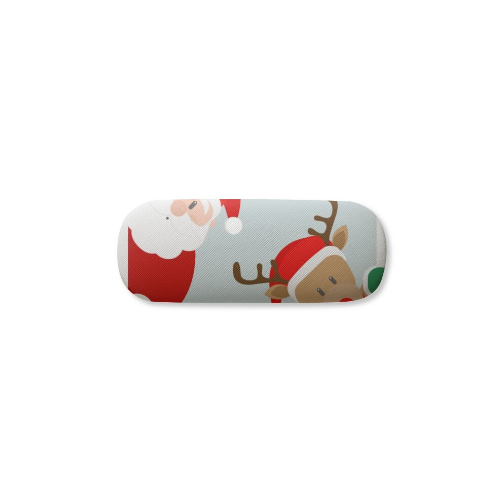 Diythinker Mas Santa Claus Elk Peep Glasses Case Eyeglasses Hard Shell Storage Spectacle Box