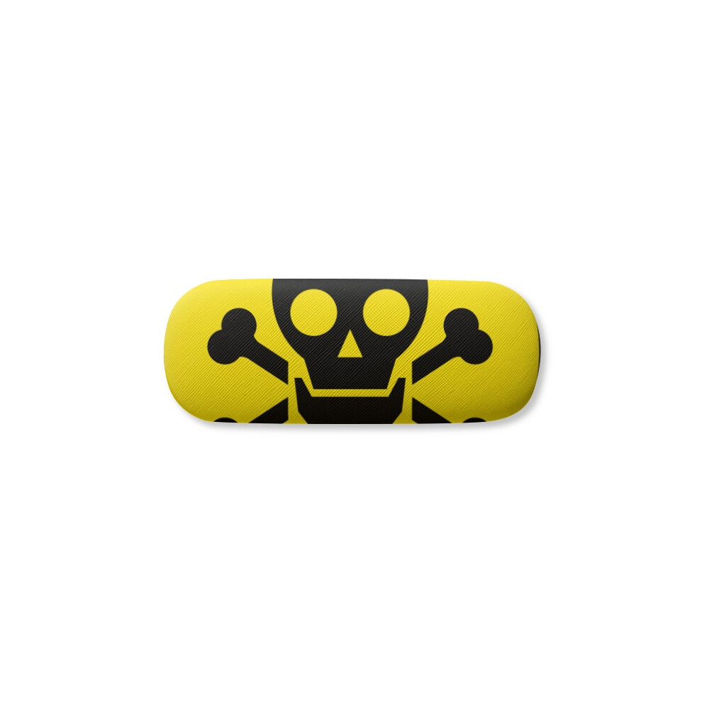 Diythinker Danger Checal Toxic Skull Symbol Glasses Case Eyeglasses Hard Shell Storage Spectacle Box