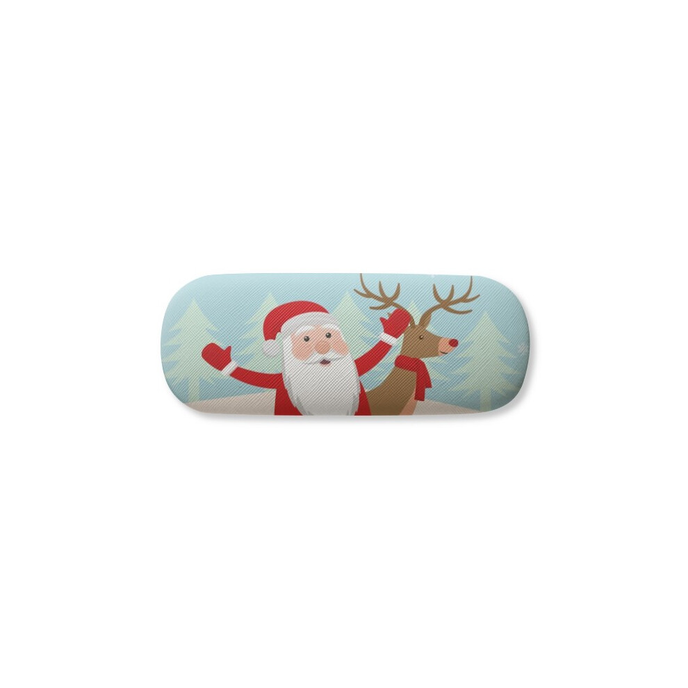 Diythinker Mas Santa Claus Elk Penguin Festival Glasses Case Eyeglasses Hard Shell Storage Spectacle Box