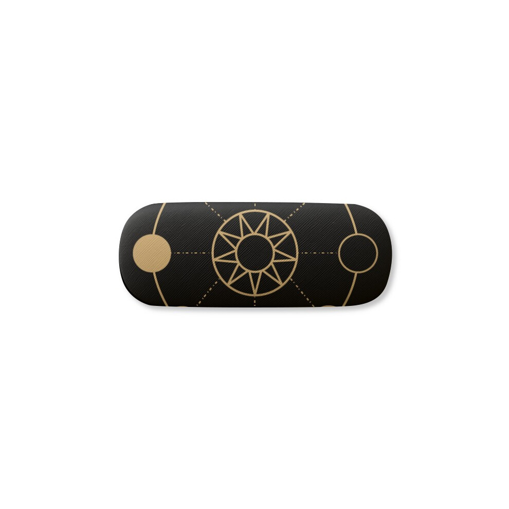 Diythinker Sun Moon Totem Pattern Shape Glasses Case Eyeglasses Hard Shell Storage Spectacle Box