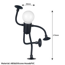 (A) Changeable Shape Funny Sportsman Night Light Button Battery Desk Lamp Versatile Lamp Creative Ornament Vacuum Adsorption