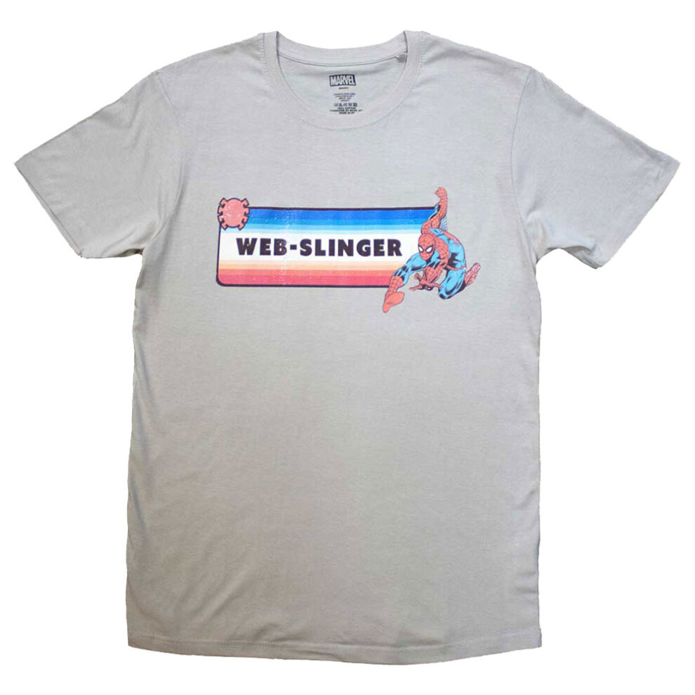 (S, White) Spider Man Web Slinger T Shirt