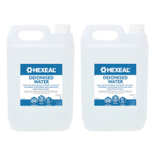 Hexeal Deionised Water 2 x 5L – Demineralised - Reduce Limescale & Water Stains