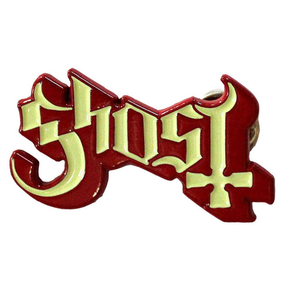 Ghost Band Logo Red Shadow Pin Badge