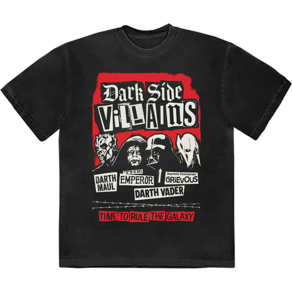 (M, Black) Star Wars Dark Side Villains T Shirt