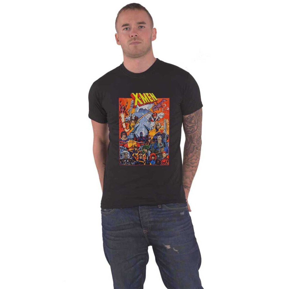 (M, Black) Marvel T Shirt X-Men Full Characters new Official Mens Black