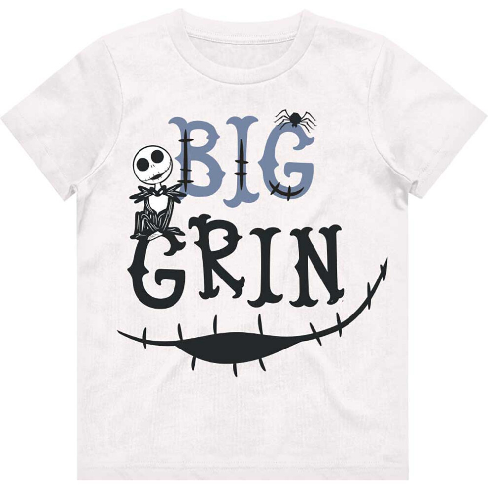 (Large (9/10 Yrs), White) The Nightmare Before Christmas Kids T Shirt Big Grin new Official White-image-OPC-PFK67CS-NEW