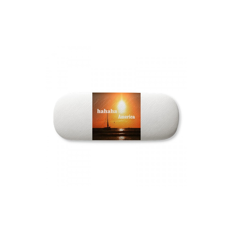 Diythinker American Landscape Text Haha Mood Glasses Case Eyeglasses Hard Shell Storage Spectacle Box