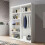 Wardrobe 120cm with Sliding Doors Mirror Rail NEOMI 01 2