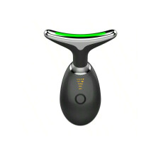 (Black, Seven-color Lights) Led Micro-Current Massager Handset Firming Wrinkle Removal Device For Neck Face Skin Care Tightens And Lifts Facial Device Spa Beauty Equipment