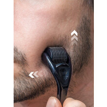 1pc Stainless Steel Microneedle Roller Home Use Facial Massage Tool for Face, Beard, Head, Body, Unisex