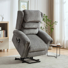BELVOIR GREY FABRIC SINGLE MOTOR RISE AND RECLINE CHAIR