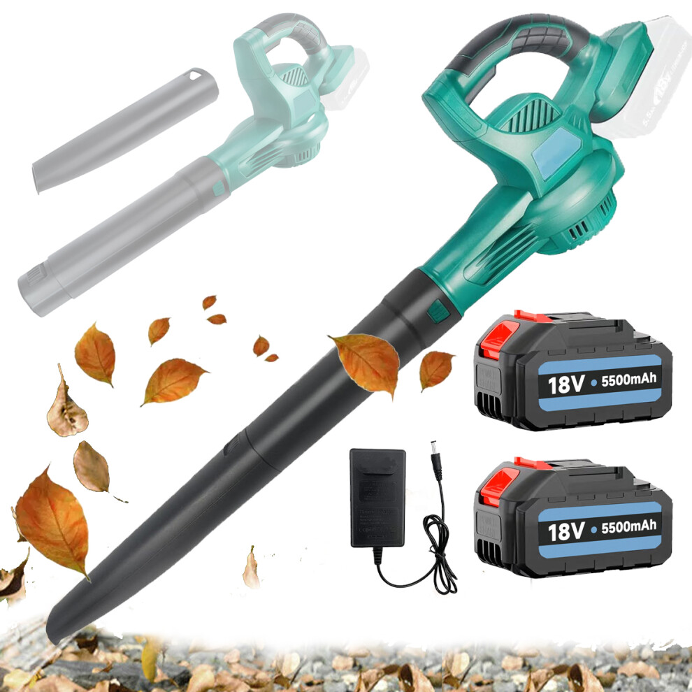 Heavy Duty Cordless Leaf Blower+5.5A 2Battery+Charger-MakitaCompatible