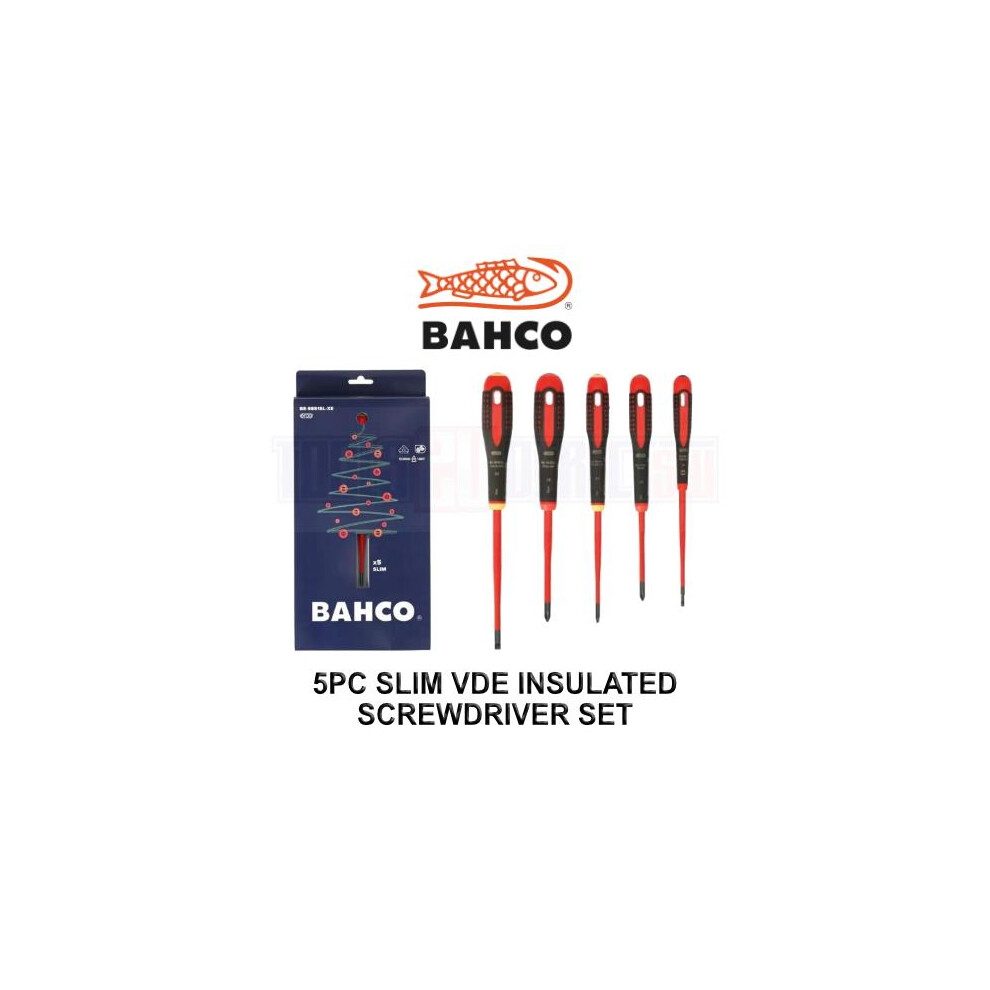 Bahco XMAS ERGO 5pc Slim VDE Insulated Screwdriver Set BE-9881SL