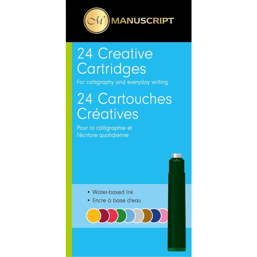 Manuscript Creative Cartridges - Pk 24 - Caligraphy & Fountain Pen Ink