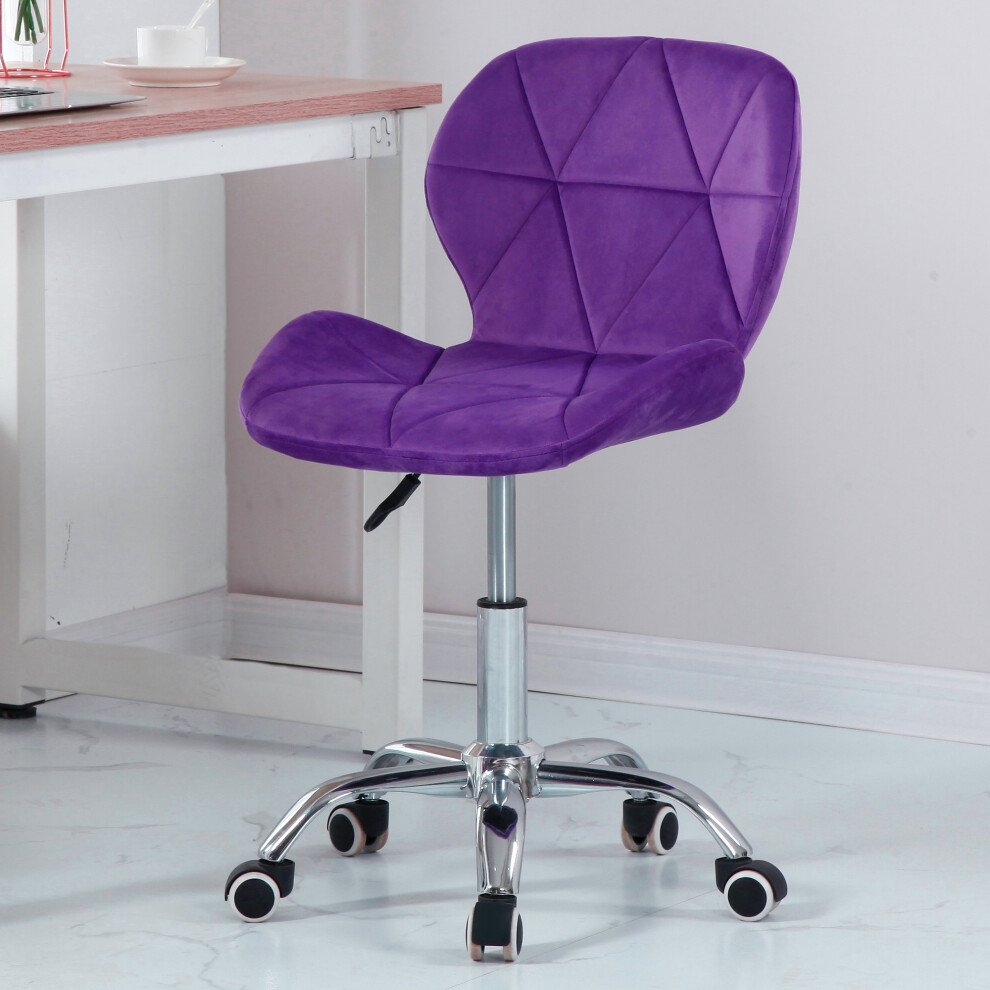 (Velvet Purple) Charles Jacobs Cushioned Swivel Office Chair