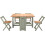 Seconique Santos Folding Drop Leaf Butterfly Dining Table Set 4 Chairs Sage Green & Distressed Wax Pine 4