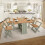 Seconique Santos Folding Drop Leaf Butterfly Dining Table Set 4 Chairs Sage Green & Distressed Wax Pine 1