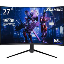 XGaming 27 Inch Curved Monitor, 1500R QHD Monitor, 165Hz,2560x1440P, AMD FreeSync Premium, HDR Ready, HDMI, DisplayPort, VESA