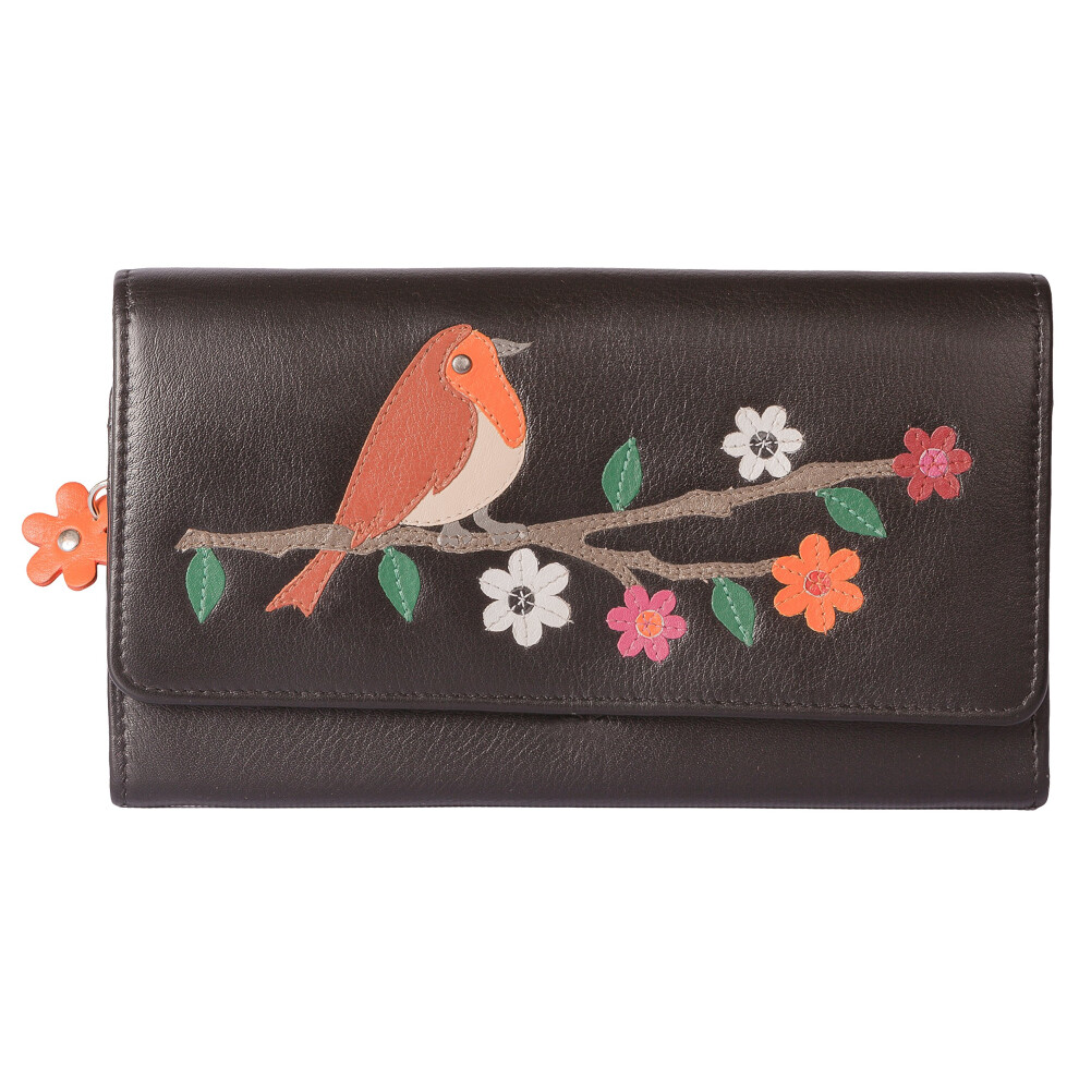 Mala Leather Robin Ladies Purse By Leather Black