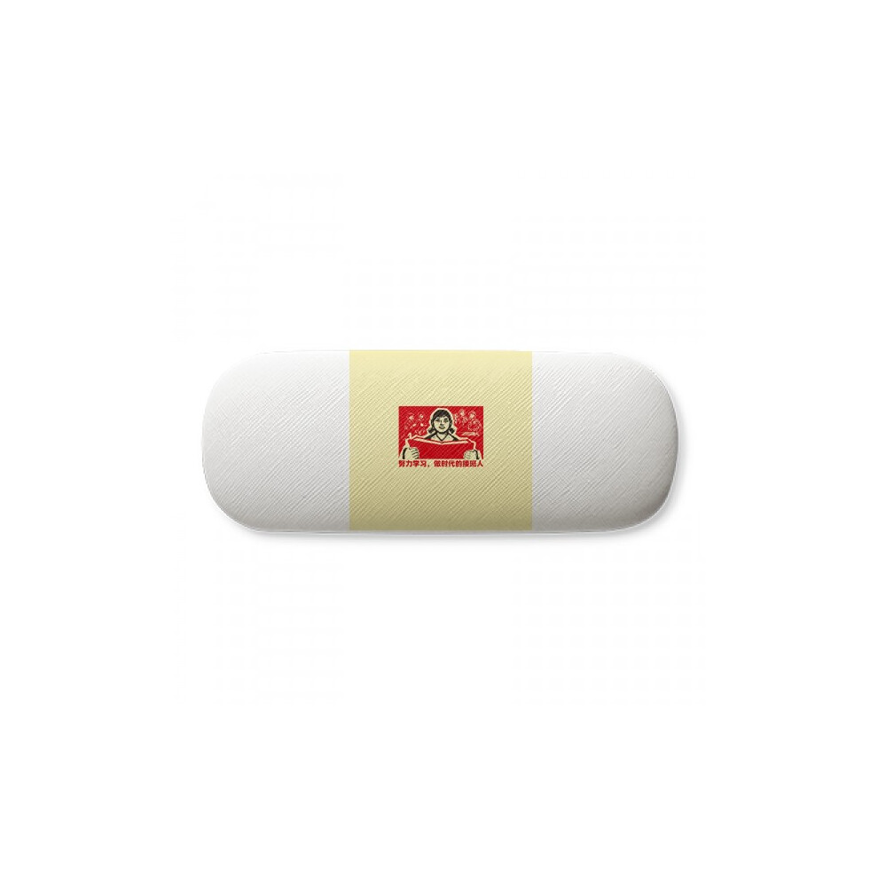 Diythinker Red Chinese Education Propaganda Girl Glasses Case Eyeglasses Hard Shell Storage Spectacle Box