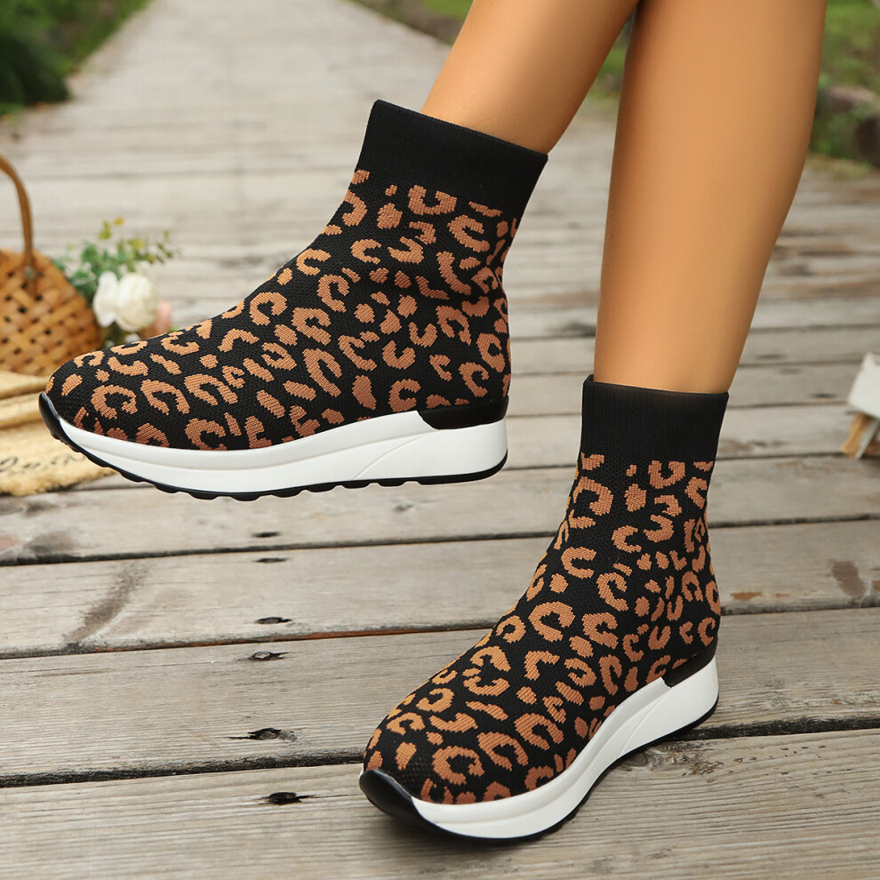 (Black, 41) Chic Low Top Chunky Heel Martin Boots In Leopard Print For Women Ideal For All Seasons-image-OPC-PFK6MZ6-NEW