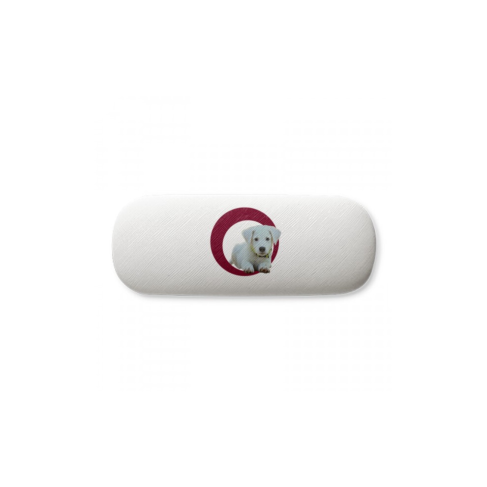 Diythinker White Crouching Dog Pet Glasses Case Eyeglasses Hard Shell Storage Spectacle Box