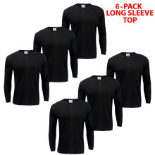 (Black Top - 6 Pack, S) Men Thermal Underwear Long Johns Top Bottom 6 Pack
