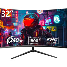 Gawfolk 32 Inch Curved Gaming Monitor 240Hz, 1800R PC Monitor Full HD 1080P