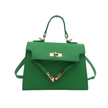 (Green) Synthetic Contemporary Leather Kelly Bag For Women With Single Shoulder Strap For Everyday Style