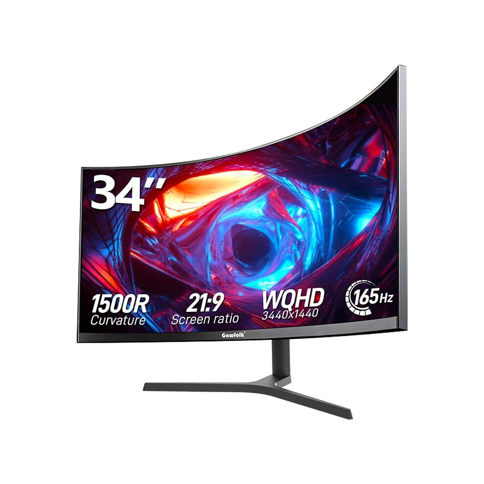 34 Inch Curved Gaming Monitor, Ultrawide 1500R Pc Screen, 165Hz / 144Hz Computer Monitor Height Adjustable 1234556789037