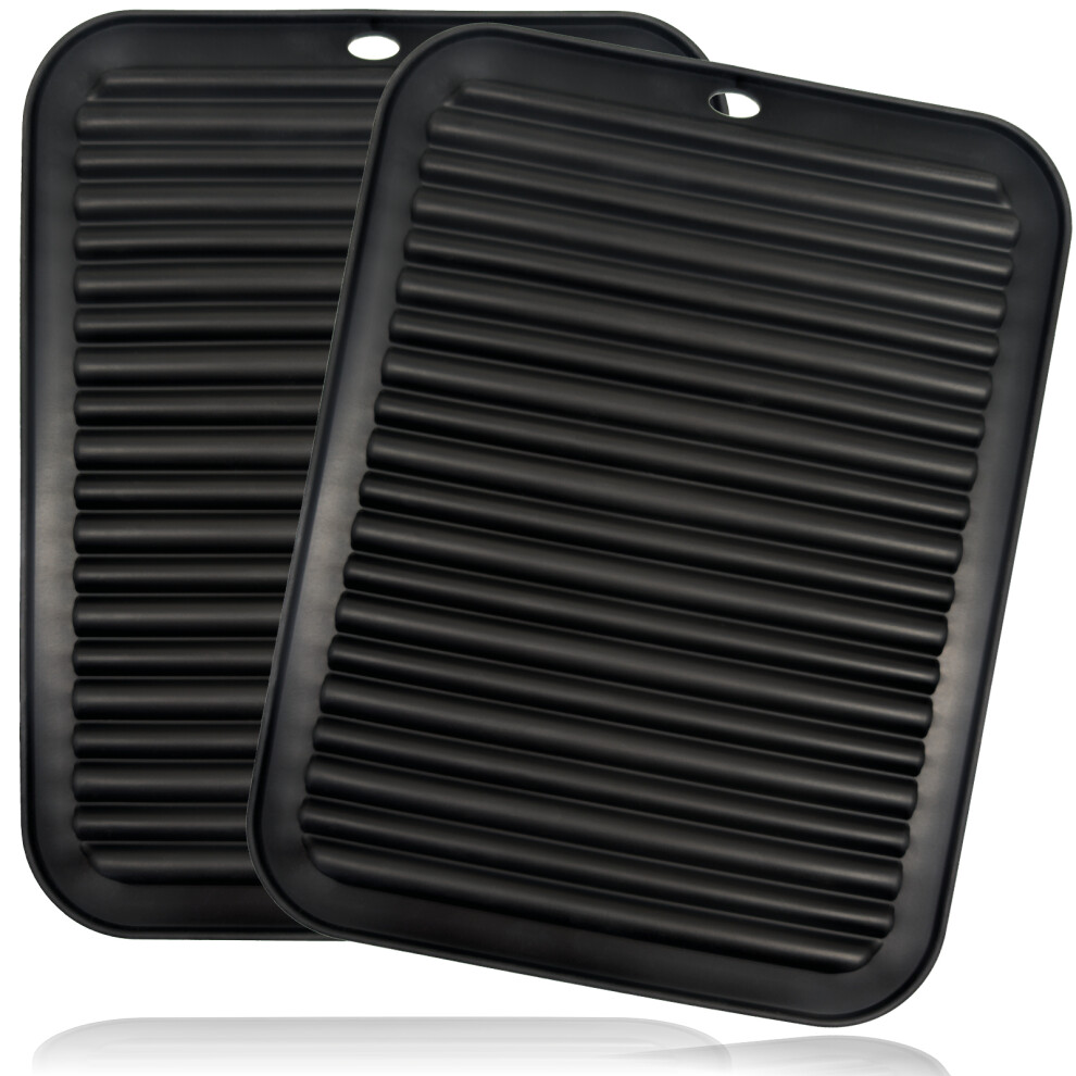 Spares2go Hot Pan Mat Silicone Dish Stand Surface Heat Worktop Table Protect Trivet Large X 2