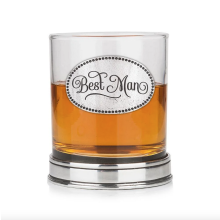 Stunning Pewter Base Grooms Party Wedding Gift Whisky Glass Tumbler - Best Man