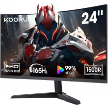 24 Inch Curved Monitor -165Hz 1ms Gaming Monitors FHD VA 1500R PC Monitors with Adaptive Sync, HDMI X2 /DP, VESA Compatible, Tilt Adjustable, Eye Care