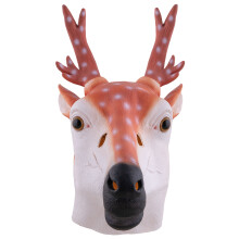 Reindeer Mask Full Head Latex Deer Rudolf Fancy Dress Costume Animal Deer's Head