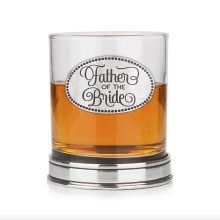 Stunning Pewter Base Wedding Gift Whisky Glass Tumbler - Father Of The Bride