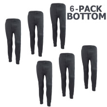 (Charcoal Bottom - 6 Pack, M) Men Thermal Underwear Long Johns Top Bottom 6 Pack