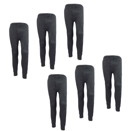 (Charcoal Bottom - 6 Pack, M) Men Thermal Underwear Long Johns Top Bottom 6 Pack 2