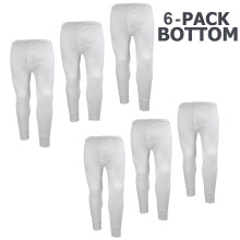 (White Bottom - 6 Pack, 2XL) Men Thermal Underwear Long Johns Top Bottom 6 Pack