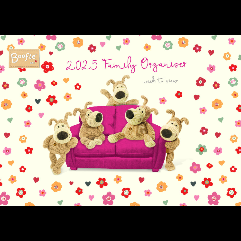 Boofle 2025 Family Organiser Calendar Wall Planner Week To View Xmas Gift