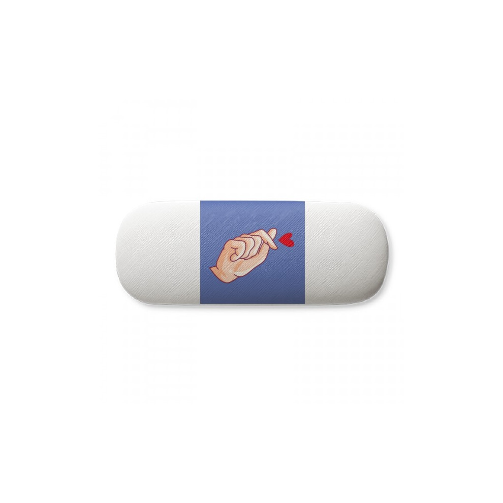 Diythinker Peach Finger Heart Gesture Hand Sign Glasses Case Eyeglasses Hard Shell Storage Spectacle Box