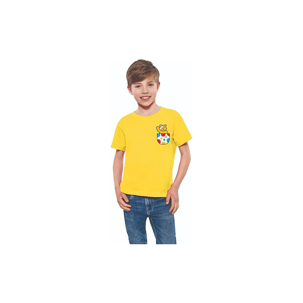 (12-13YRS, YELLOW) Pudsey Bear TEE Shirt Children for Girls&Boys Gift