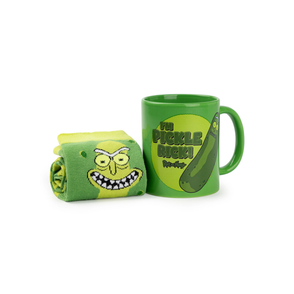 Rick And Morty Mug and Sock Gift Set (Mens Green)