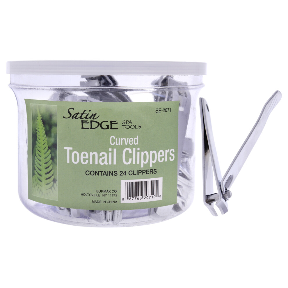 Satin Edge Curved Toenail Clippers By For Unisex - 24 Pc Nail Clipper