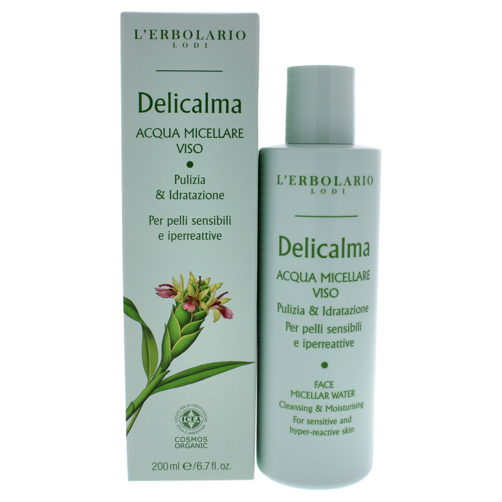 Eau micellaire visage Delicalma de LErbolario pour unisexe - 6,7 oz Nettoie